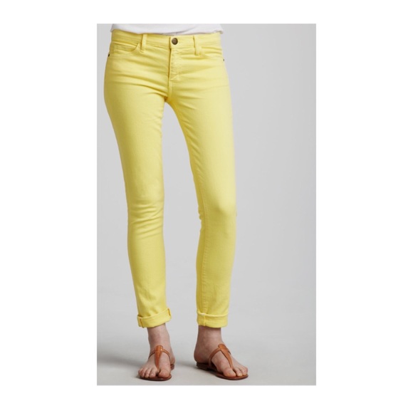 Current/Elliott Denim - Current Elliot Yellow Rolled Skinny Jeans Yellow